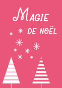 Magie de Noël sur fond rose minimaliste